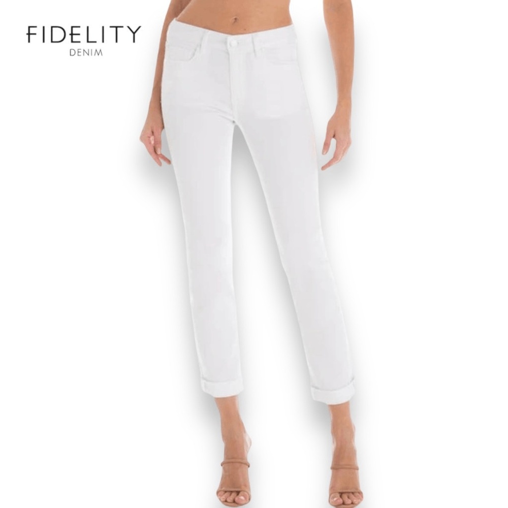 Fidelity Denim Oh Boy! Jeans Women’s Size 28 Vintage White Cropped Boyfriend